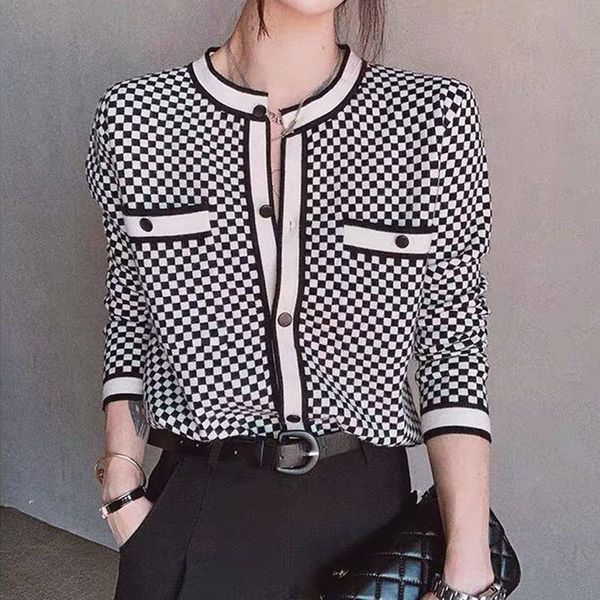 women's knits & tees women plaid knitted cardigan autumn winter korean clothes o-neck single breasted casual streetwear sweater outwear, White
women's knits & tees women plaid knitted cardigan autumn winter korean clothes o-neck single breasted casual streetwear sweater outwear, White