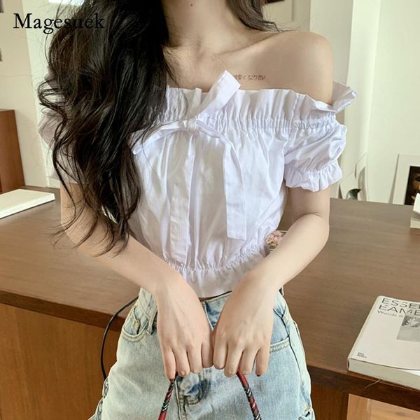 women's blouses & shirts korean summer short 2021 off shoulder sleeve shirt for women solid cotton slim sweet bow lady blusa 14361, White
women's blouses & shirts korean summer short 2021 off shoulder sleeve shirt for women solid cotton slim sweet bow lady blusa 14361, White