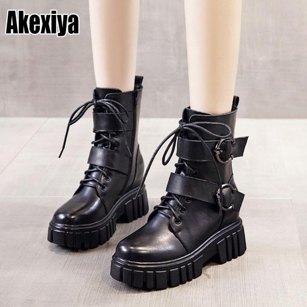 boots genuine leather waterproof round toe high heels belt buckle winter women thick bottom lace up ankle bc2160, Black
boots genuine leather waterproof round toe high heels belt buckle winter women thick bottom lace up ankle bc2160, Black