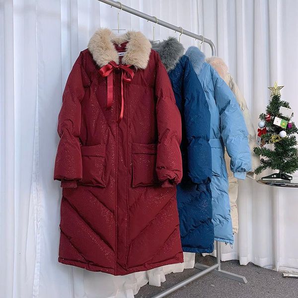 women's down & parkas cotton padded clothes outerwear korean winter big hair collar medium long students thickened warm coat, Black
women's down & parkas cotton padded clothes outerwear korean winter big hair collar medium long students thickened warm coat, Black