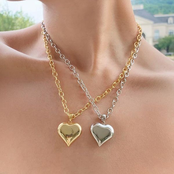 pendant necklaces design sense three-dimensional metal love necklace female european and american personality heart clavicle chain, Silver
pendant necklaces design sense three-dimensional metal love necklace female european and american personality heart clavicle chain, Silver
