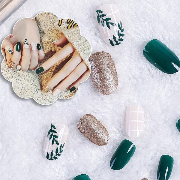 false nails 24pcs/set leaf pattern green nail art fingernail artificial fake tools, Red;gold
false nails 24pcs/set leaf pattern green nail art fingernail artificial fake tools, Red;gold