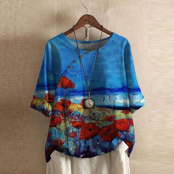 women's blouses & shirts women button flower blouse 3/4 sleeve linen summer plus size female tee shirt clothing camiseta feminina pull, White
women's blouses & shirts women button flower blouse 3/4 sleeve linen summer plus size female tee shirt clothing camiseta feminina pull, White
