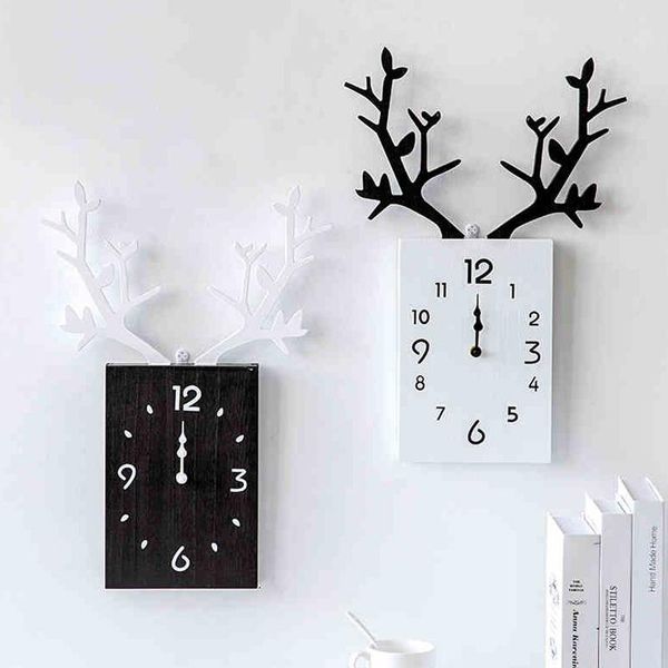 wall clocks nordic creative antler wooden living room home decoration square mute needle clock 
wall clocks nordic creative antler wooden living room home decoration square mute needle clock