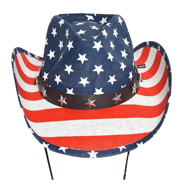 wide brim hats women men straw cowboy hat for western sombrero hombre caps with usa flag size 58cm drop fedora, Blue;gray
wide brim hats women men straw cowboy hat for western sombrero hombre caps with usa flag size 58cm drop fedora, Blue;gray