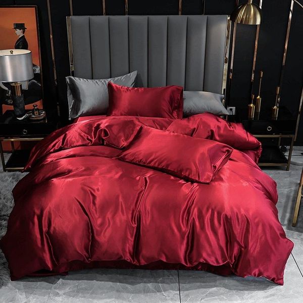 satin silk bedding amazon cross border european and american home textile quilt cover pillow case three piece set
satin silk bedding amazon cross border european and american home textile quilt cover pillow case three piece set