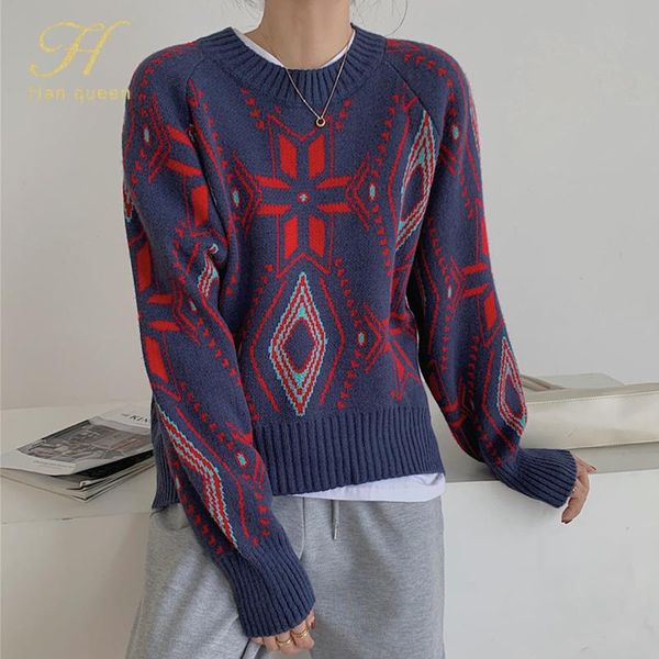 women's sweaters h han queen geometric pattern knitted sweater women elegant oversized pullovers winter loose streetwear mujer, White;black
women's sweaters h han queen geometric pattern knitted sweater women elegant oversized pullovers winter loose streetwear mujer, White;black