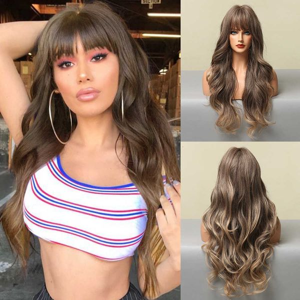 fashion wig female water wave pattern qi bangs gray long curly wigs head cover, Black
fashion wig female water wave pattern qi bangs gray long curly wigs head cover, Black