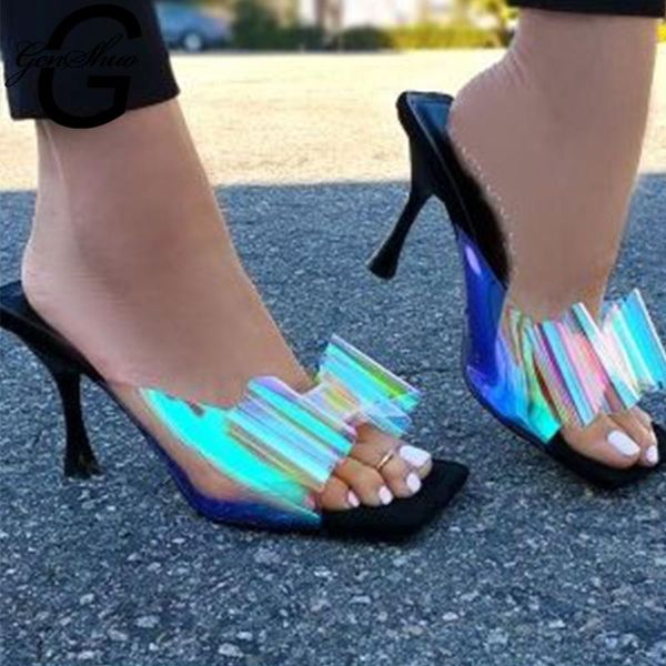 slippers genshuo women sandals pvc crystal heel transparent clear high heels summer pumps shoes butterfly-knot slides, Black
slippers genshuo women sandals pvc crystal heel transparent clear high heels summer pumps shoes butterfly-knot slides, Black
