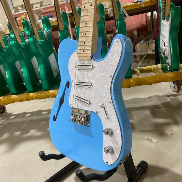 tele electric guitar humbucker pickups can be changed to single white pearl pickups maple fingerboard
tele electric guitar humbucker pickups can be changed to single white pearl pickups maple fingerboard