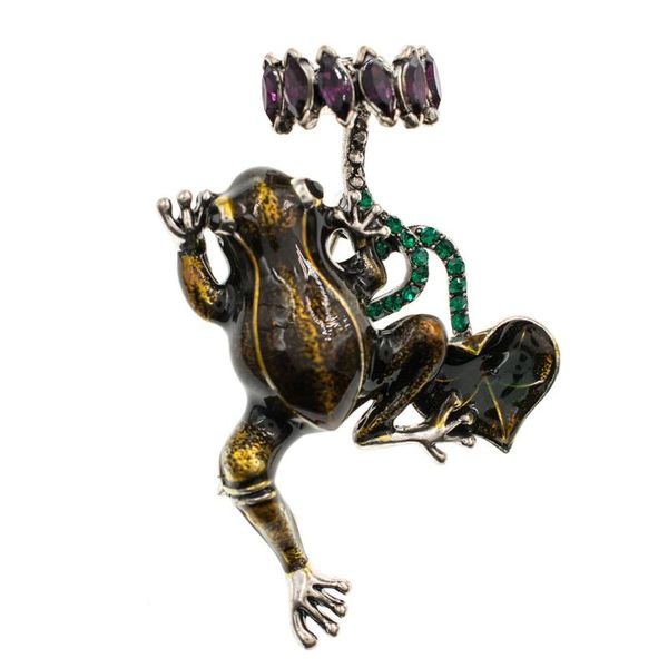pins, brooches fashion vintage style rhinestone crystals frog louts brooch pins broach women dress bag accessories bq0496, Gray
pins, brooches fashion vintage style rhinestone crystals frog louts brooch pins broach women dress bag accessories bq0496, Gray