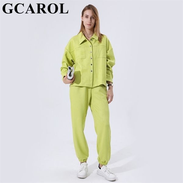 gcarol women velvet tracksuits drop shoulder oversize single-breasted jacket and elastic waist overalls cargo pants in 4 season 211105, White
gcarol women velvet tracksuits drop shoulder oversize single-breasted jacket and elastic waist overalls cargo pants in 4 season 211105, White