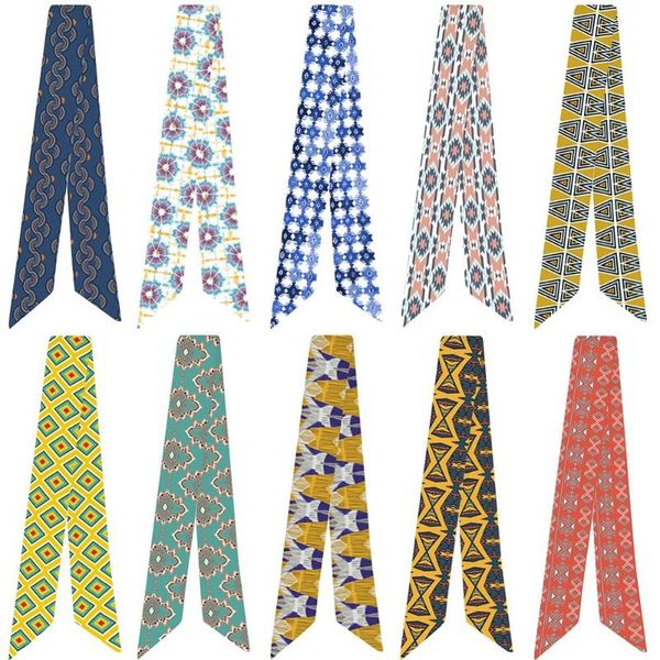 scarves 2021 women fashion ethnic geometric printing ever-changing bag handle tie wrap silk scarf small, Blue;gray
scarves 2021 women fashion ethnic geometric printing ever-changing bag handle tie wrap silk scarf small, Blue;gray