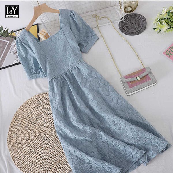 ly varey lin summer women casual puff sleeve solid color loose female dress sweet square collar high waist medium long 210526, Black;gray
ly varey lin summer women casual puff sleeve solid color loose female dress sweet square collar high waist medium long 210526, Black;gray