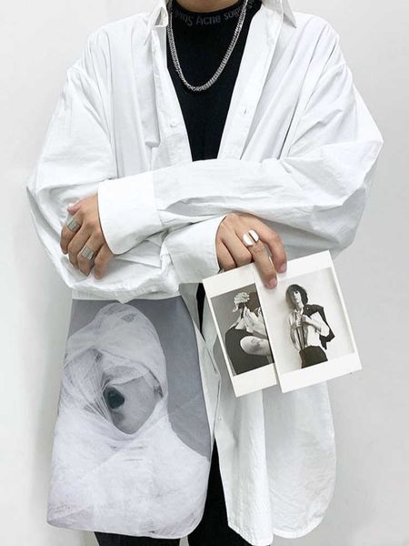 men's casual shirts b. n independent raf17ss simons relaxed high street casual portrait white shirt ins trendy men and women, White;black
men's casual shirts b. n independent raf17ss simons relaxed high street casual portrait white shirt ins trendy men and women, White;black