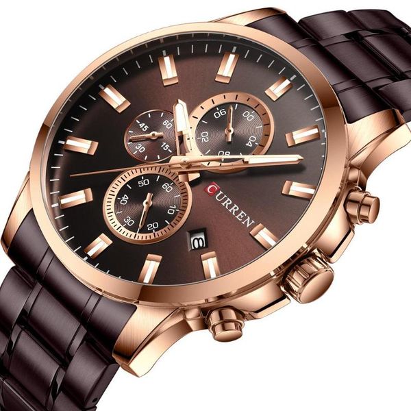 wristwatches watch creative student men's business casual quartz waterproof three-eye six-pin steel band fashion watc, Slivery;brown
wristwatches watch creative student men's business casual quartz waterproof three-eye six-pin steel band fashion watc, Slivery;brown