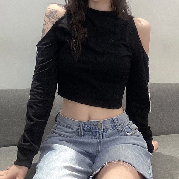 streetwear solid hollow out long sleeve loose crop women gothic off shoulder splice metal chain tshirt autumn top, White
streetwear solid hollow out long sleeve loose crop women gothic off shoulder splice metal chain tshirt autumn top, White