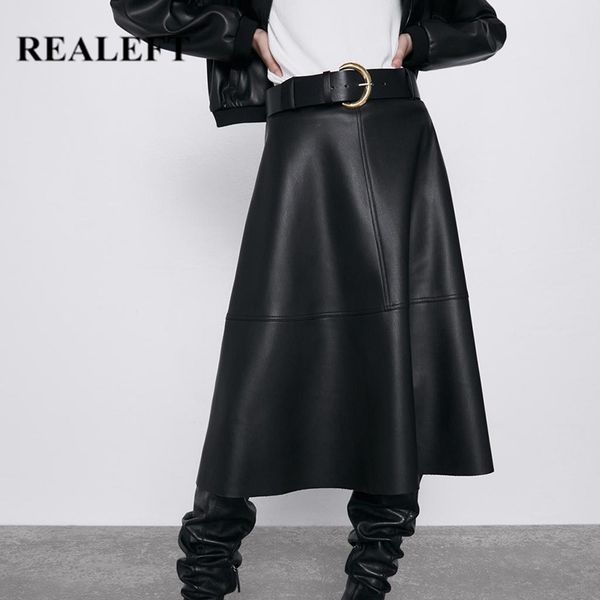 realeft new autumn winter pu faux leather long skirt with belt high waist vintage a-line skirt chic mid-calf umbrella skirt 210303, Black
realeft new autumn winter pu faux leather long skirt with belt high waist vintage a-line skirt chic mid-calf umbrella skirt 210303, Black