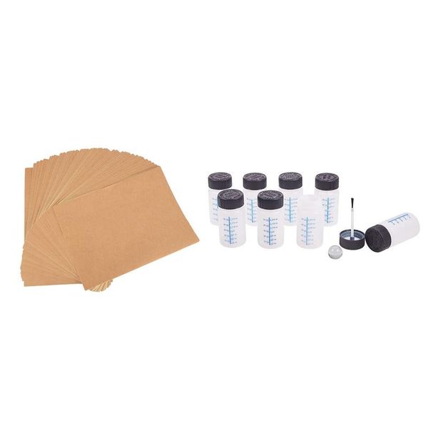 gift wrap 200 sheets / batch a4 size blank kraft paper sticker & 10x paint press up bottles with brush and mixing ball, 60 ml
gift wrap 200 sheets / batch a4 size blank kraft paper sticker & 10x paint press up bottles with brush and mixing ball, 60 ml