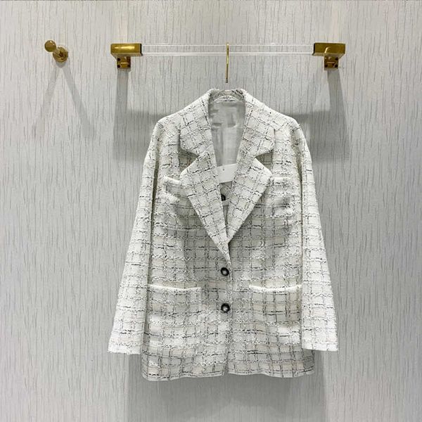women's suits & blazers black and white chess medium length suit women's wool jacket soft 90dn, White;black