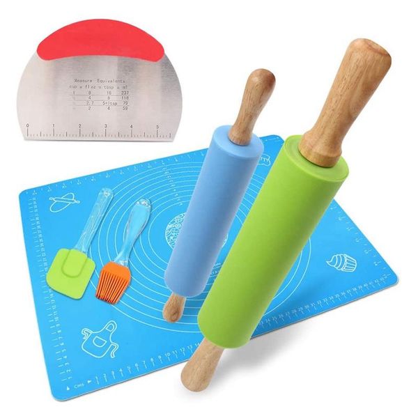 rolling pins & pastry boards pin mat set,non-stick dough roller baking with cutter reusable kneading scraper basting brush
rolling pins & pastry boards pin mat set,non-stick dough roller baking with cutter reusable kneading scraper basting brush