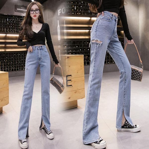 women's jeans floor pants hole blue high waist button split floor-length women denim fashion female pant 2021 spring
women's jeans floor pants hole blue high waist button split floor-length women denim fashion female pant 2021 spring