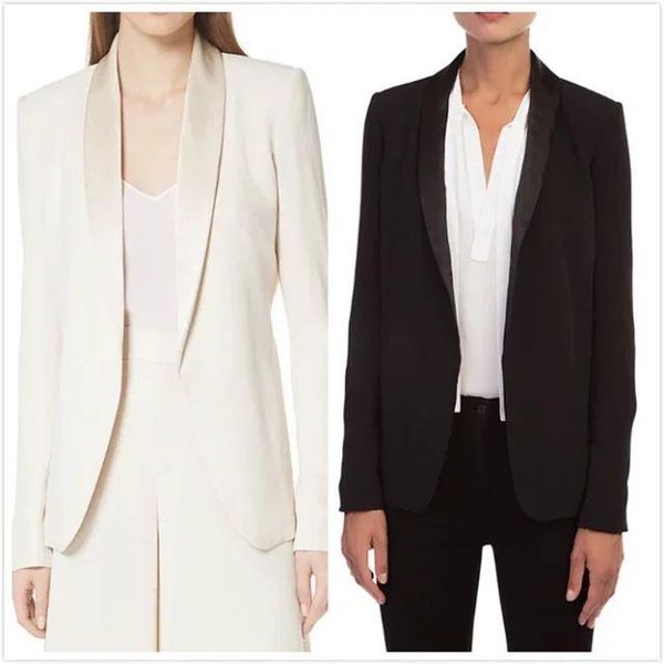 women's suits & blazers 2021 women coat early spring silk stitching black and white two-color casual jacket, White;black
women's suits & blazers 2021 women coat early spring silk stitching black and white two-color casual jacket, White;black