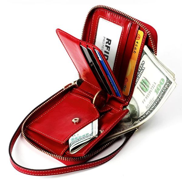 women genuine leather multi-function small card holder fashion layer cowhide ladies wallet, Red;black
women genuine leather multi-function small card holder fashion layer cowhide ladies wallet, Red;black