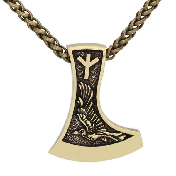 pendant necklaces men viking amulet axe rune wolf raven necklace, Silver 
pendant necklaces men viking amulet axe rune wolf raven necklace, Silver