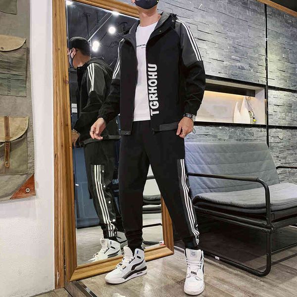 tracksuits autumn men's jacket set tide brand loose leisure sports hooded coat button pants a of handsome, Gray
tracksuits autumn men's jacket set tide brand loose leisure sports hooded coat button pants a of handsome, Gray