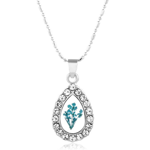 pendant necklaces water drop dried flower necklace pure handmade epoxy short for women, Silver
pendant necklaces water drop dried flower necklace pure handmade epoxy short for women, Silver