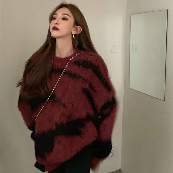 punk autumn mohair women 2021 new vintage tie dye knitted sweater loose warm streetwear female pullovers smw5, White;black
punk autumn mohair women 2021 new vintage tie dye knitted sweater loose warm streetwear female pullovers smw5, White;black