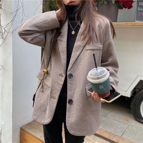 2021 loose houndstooth retro cotton clip ol casual new elegant vintage high quilted woolen women blazers coat 3vq3, White;black
2021 loose houndstooth retro cotton clip ol casual new elegant vintage high quilted woolen women blazers coat 3vq3, White;black
