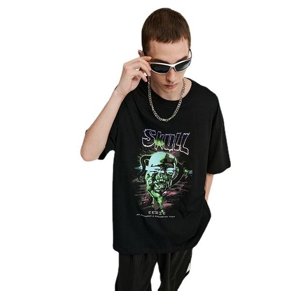 men's t-shirts star actual shooting models 2021 summer tide ins high street skull print loose round neck casual short-sleeved t-shirt, White;black
men's t-shirts star actual shooting models 2021 summer tide ins high street skull print loose round neck casual short-sleeved t-shirt, White;black