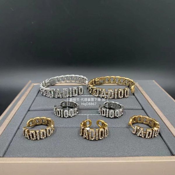 design jewelry letter women's style inlaid brick bronze silver earrings girl's bracelet ring earrings
design jewelry letter women's style inlaid brick bronze silver earrings girl's bracelet ring earrings