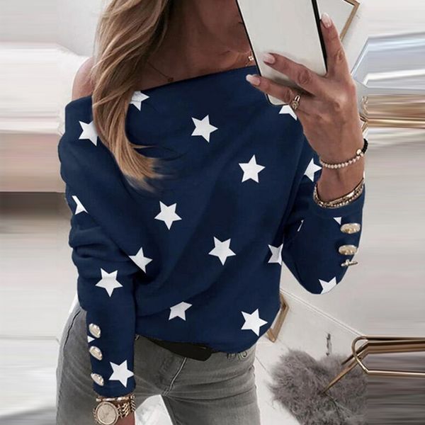 2021 new women elegant off shoulder blouse shirts fashion heart print pullovers spring female casual long sleeve button design blusa jy, White
2021 new women elegant off shoulder blouse shirts fashion heart print pullovers spring female casual long sleeve button design blusa jy, White