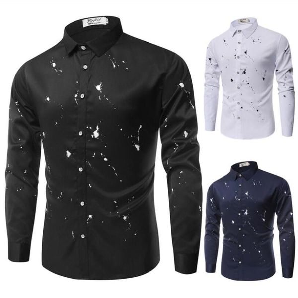 men's casual shirts black fashion business solid men print floral formal occasion turn-down collar, White;black
men's casual shirts black fashion business solid men print floral formal occasion turn-down collar, White;black