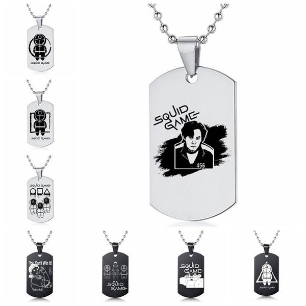chains squid game logo korean drama surrounding army brand necklace stainless steel two-color christmas atmosphere pendant, Silver
chains squid game logo korean drama surrounding army brand necklace stainless steel two-color christmas atmosphere pendant, Silver