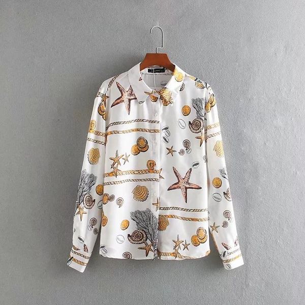 shell chain printing women long sleeve shirts 2021 autumn leisure lady turndown collar blouses loose s6723, White
shell chain printing women long sleeve shirts 2021 autumn leisure lady turndown collar blouses loose s6723, White