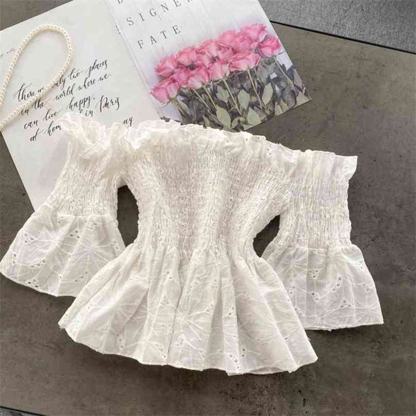 korean wear sweet women slash neck stretch slim short flare sleeve embroidery holiday shirt blouse q161 210527, White
korean wear sweet women slash neck stretch slim short flare sleeve embroidery holiday shirt blouse q161 210527, White