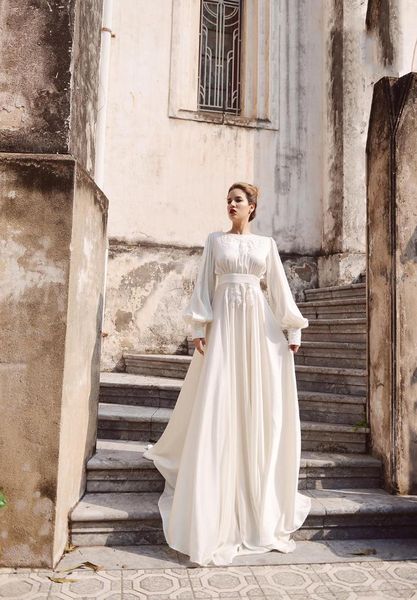 other wedding dresses gy simple a-line soft satin boho lace appliques long puff sleeves bridal gown vintage party gowns, White
other wedding dresses gy simple a-line soft satin boho lace appliques long puff sleeves bridal gown vintage party gowns, White