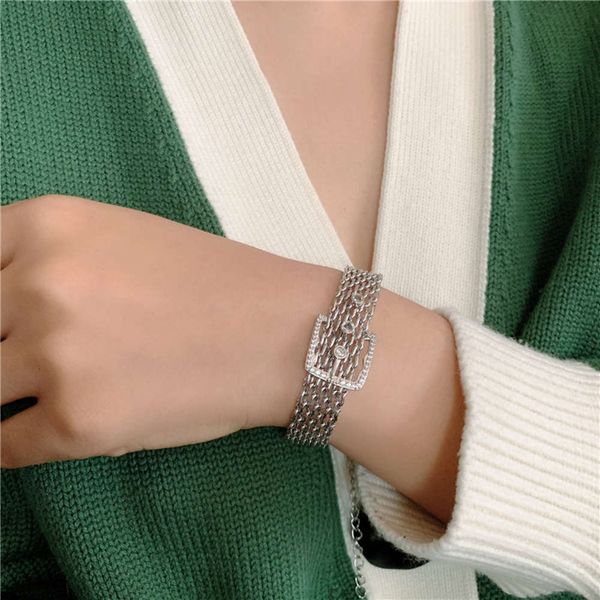 hbp niche personalized belt buckle women's fashion design sensational metal hand jewelry versatile bracelet, Silver
hbp niche personalized belt buckle women's fashion design sensational metal hand jewelry versatile bracelet, Silver