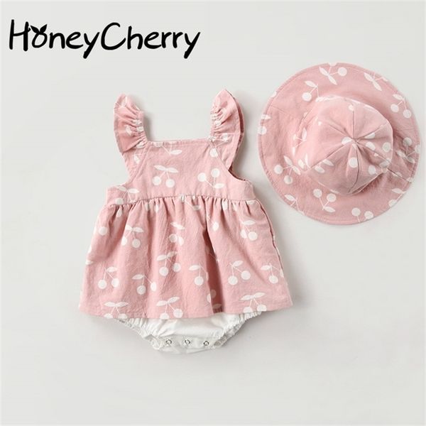 baby bodysuits summer clothes fashion cute cherry prints kids clothing dress with hat jumpsuits 210702, Blue
baby bodysuits summer clothes fashion cute cherry prints kids clothing dress with hat jumpsuits 210702, Blue