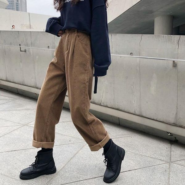 women's pants & capris y2k 2021 women autumn corduroy cargo elastic waist vintage harajuku korean casual trousers female 90s streetwear, Black;white
women's pants & capris y2k 2021 women autumn corduroy cargo elastic waist vintage harajuku korean casual trousers female 90s streetwear, Black;white