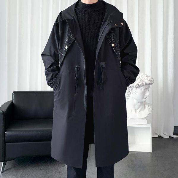 men's trench coats autumn patchwork oversized long jacket 2021 fashion big pocket hooded male clothing, Tan;black
men's trench coats autumn patchwork oversized long jacket 2021 fashion big pocket hooded male clothing, Tan;black