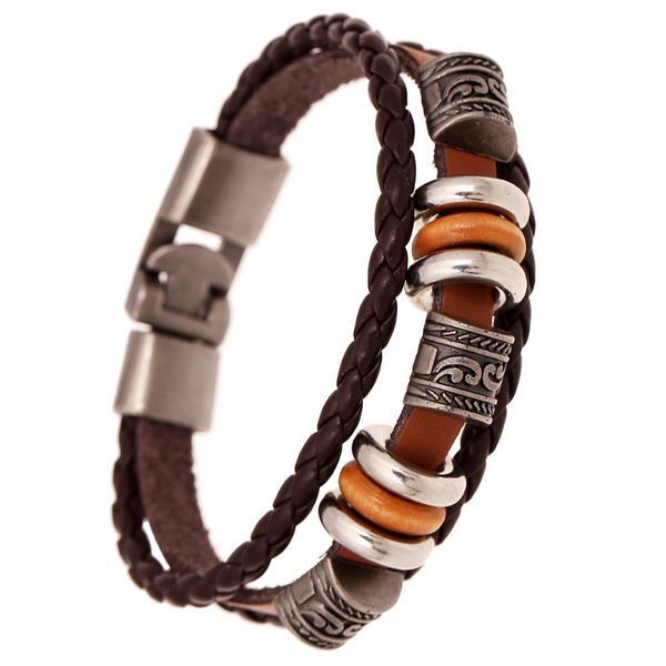 Vintage Lucky Men Leather Bracelet Beads Charm Multilayer Braided Bracelets Bangles Women Pulseira Masculina
Vintage Lucky Men Leather Bracelet Beads Charm Multilayer Braided Bracelets Bangles Women Pulseira Masculina