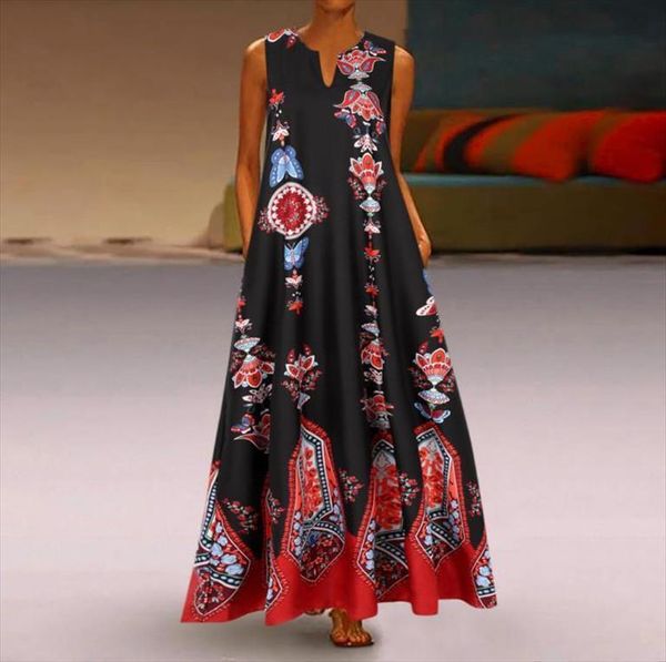 sundress summer printing midi women dresses plus size casual linen loose sleeveless printed long maxi, Black;gray
sundress summer printing midi women dresses plus size casual linen loose sleeveless printed long maxi, Black;gray