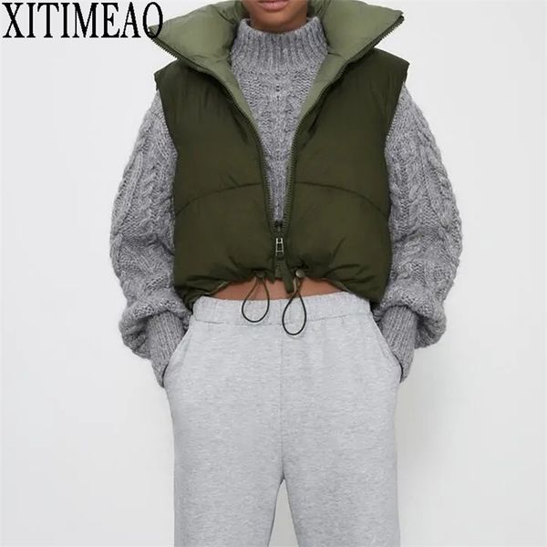 za women fashion thick warm parkas coat vintage pockets drawstring female sleeveless cotton vest outerwear chic 211130, Black;white
za women fashion thick warm parkas coat vintage pockets drawstring female sleeveless cotton vest outerwear chic 211130, Black;white
