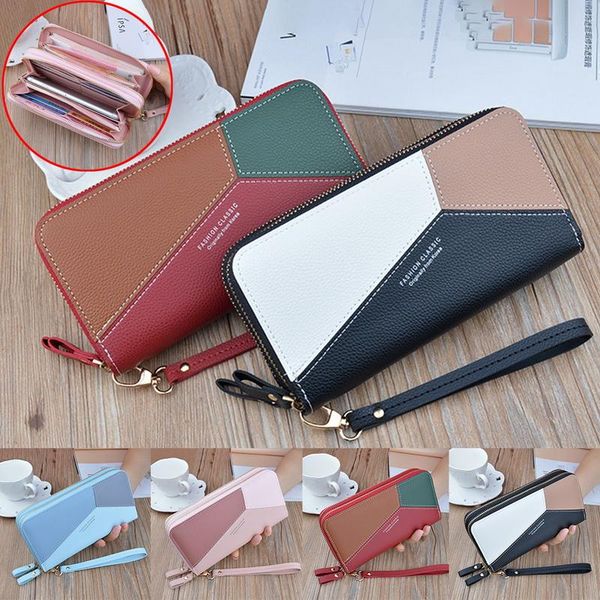 card holders geometric women clutch pink wallets phone pocket purse holder patchwork long wallet fashion lady pu box, Brown;gray
card holders geometric women clutch pink wallets phone pocket purse holder patchwork long wallet fashion lady pu box, Brown;gray
