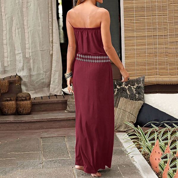 2021 new casual elastic waist slim ankle-length women boho off shouldeer strapless solid long beach party es 7j3u, Black;gray
2021 new casual elastic waist slim ankle-length women boho off shouldeer strapless solid long beach party es 7j3u, Black;gray